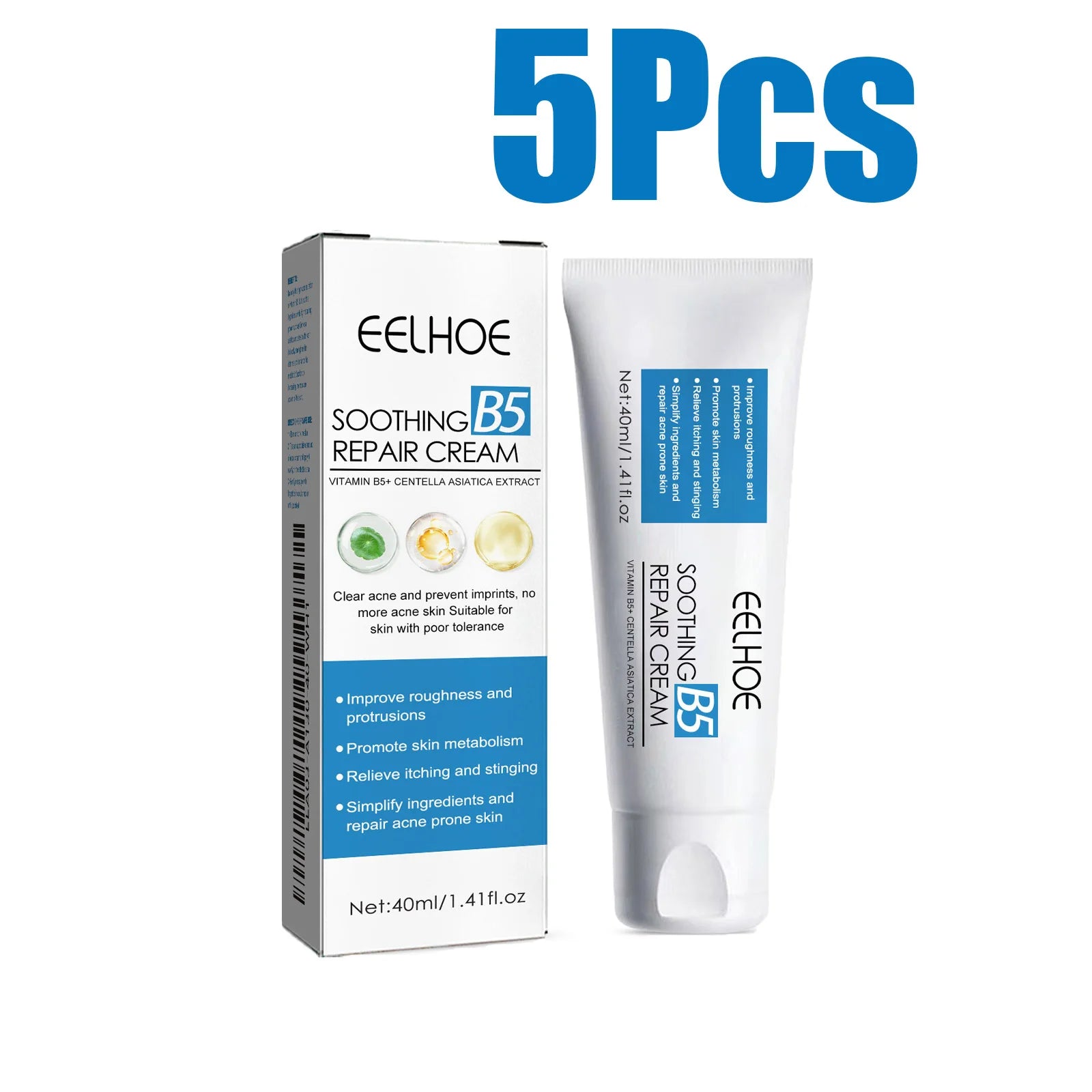 Eelhoe B5 Repair Cream – Soothing Hydrating Face Moisturizer Face Repair Cream Zpaxo 5 x 40ml Boxed