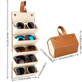 Sunglass Travel Case 5 Slots Portable Foldable Box Hangable