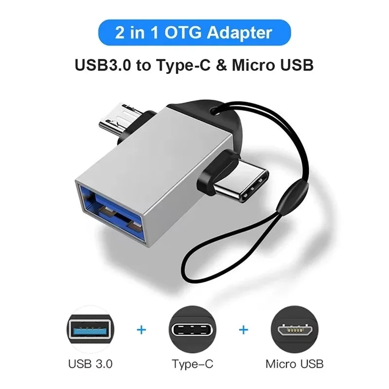 2-in-1 OTG Adapter C Micro USB USB3 0 Female Speed Data Transfer Zpaxo