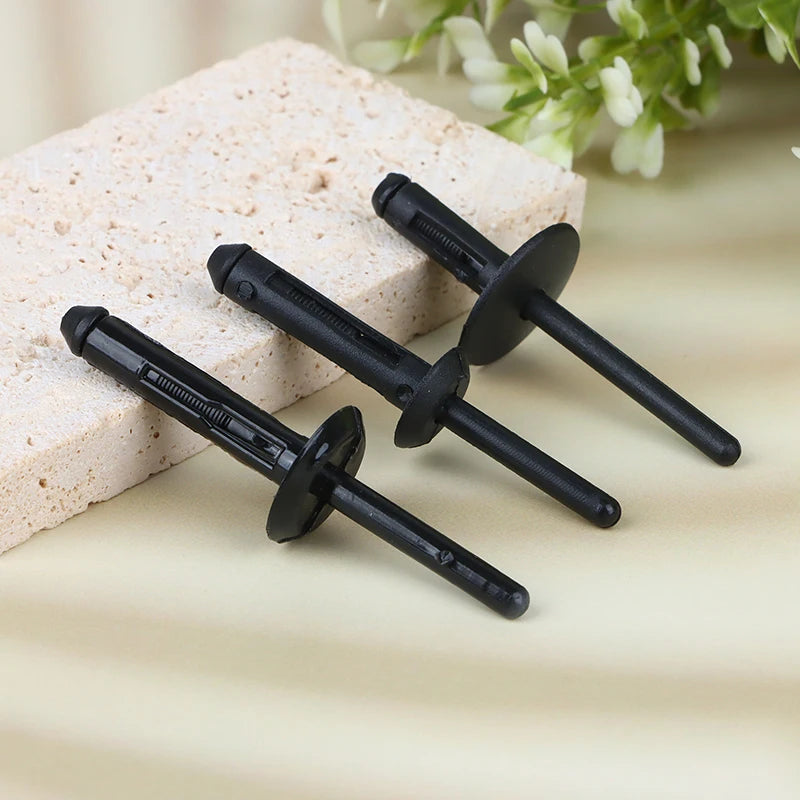 10-Pack Black Plastic Blind Rivet Clips – Auto Trim Fasteners