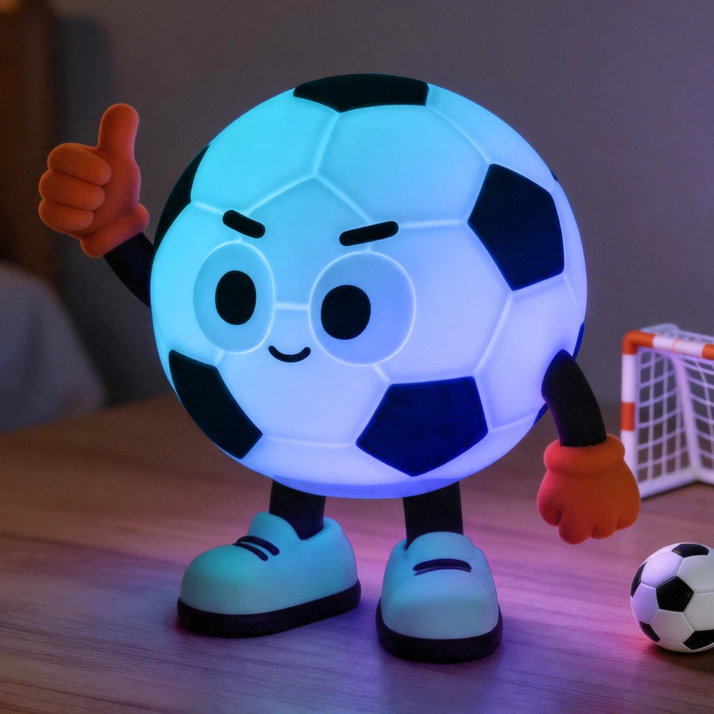 RGB Silicone Soccer Night Light Rechargeable Night Lights With 7 Colors Timer Function Dimmable LED Light For Room Decor Zpaxo Football Night Light