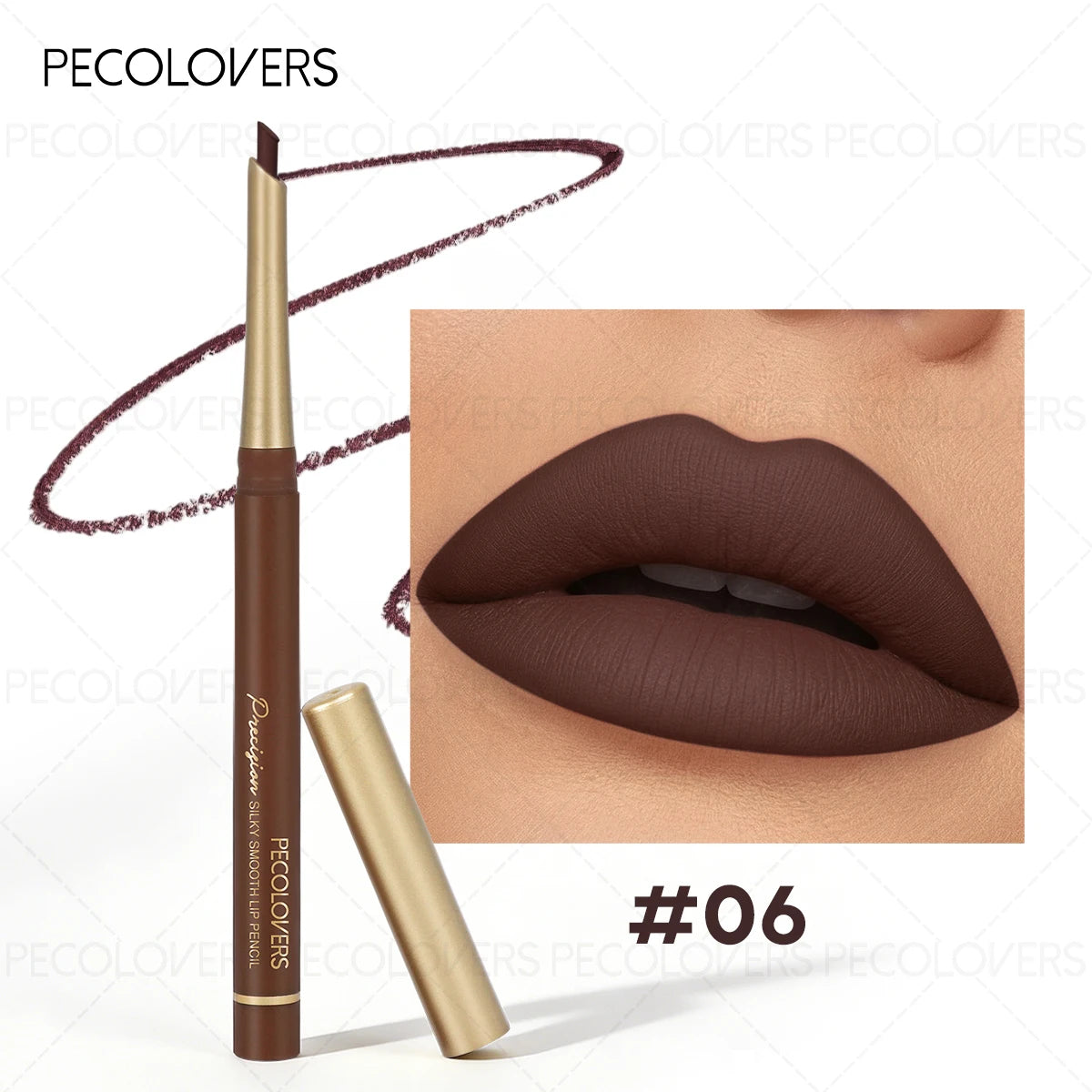 Matte Lip Liner Pencil Long Lasting Non-stick Moisturizing Formula Zpaxo 06