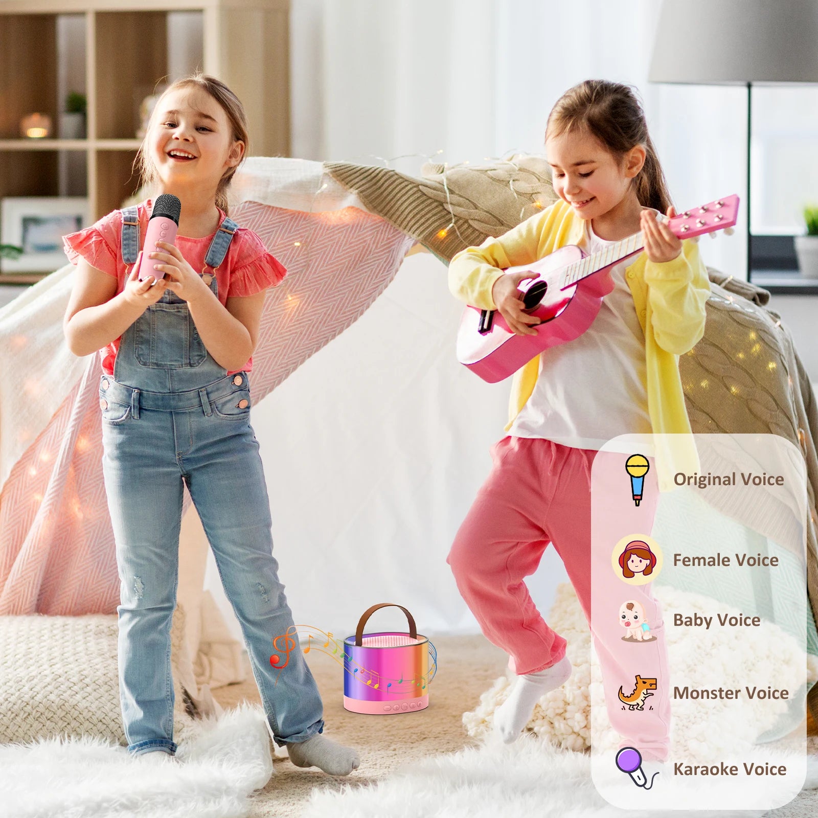 D23 Karaoke Machine 2 Wireless Microphones Portable 5 0 PA Bluetooth