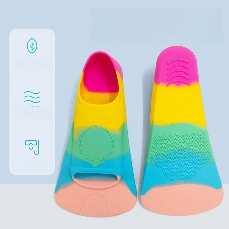 Swimming Fins Men's and Women's Freestyle Frog Silicone Short Fins Adult and Children's Professional Diving Training Frog Shoes Zpaxo