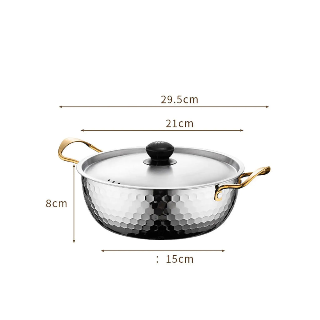 Korean Ramen Cooking Pot Suitable for All Stoves Quick Heating Ramyun Kimchi Cooker for Camping Beach Patio Dinner Parties Curry Zpaxo