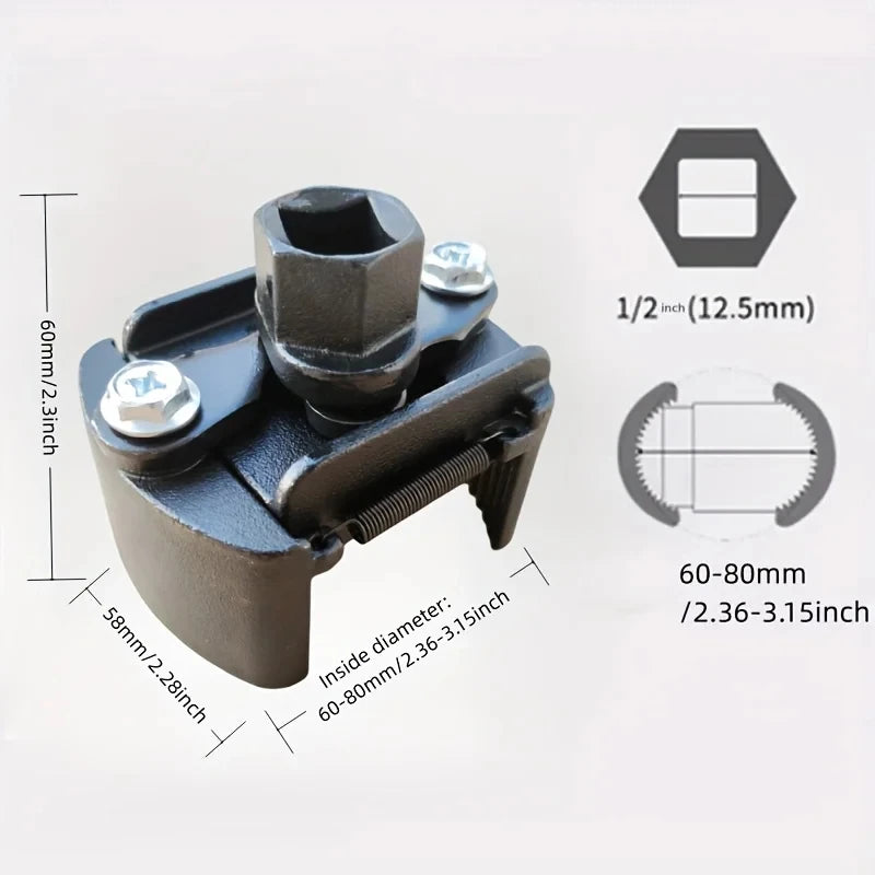60- Adjustable Steel Spanner Car Oil Filter Wrench Fuel Cast Removal Zpaxo