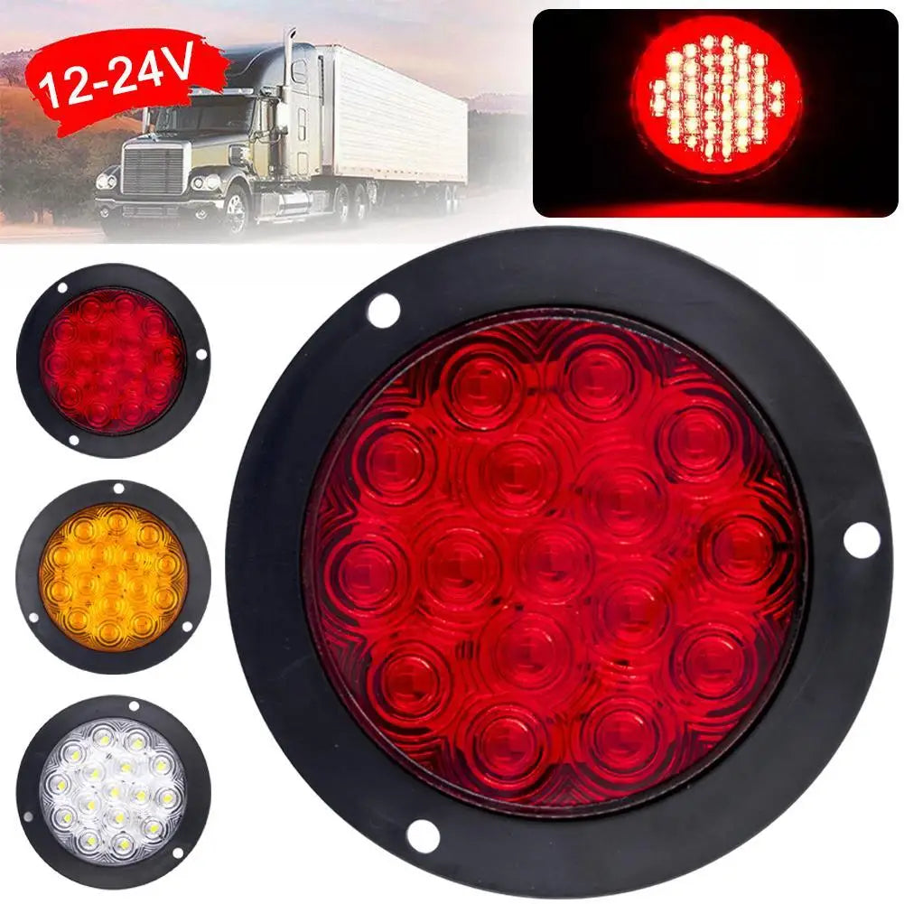 4 Inch Round 16 LED Truck Tail Light 12V-24V | Stop & Turn LED Truck Tail Light Zpaxo