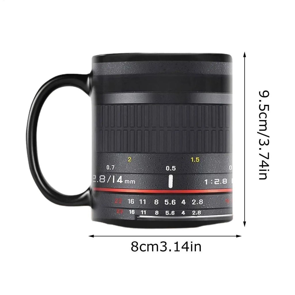 Camera Lens Coffee Cup Ceramic Handle Funny Mug Women Men Tea