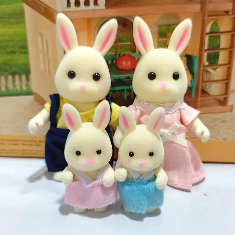Dollhouse 1 12 Simulation Forest Family Doll Reindeer Panda Animal Zpaxo White rat family 1