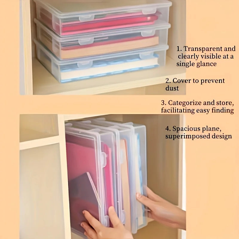 A4 Thickened Large Transparent Flip-top Plastic Storage Box Capacity