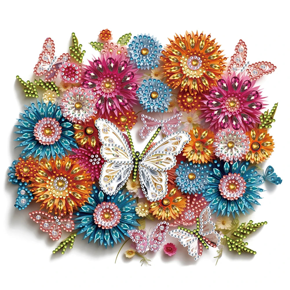 5D DIY Diamond Painting Butterfly Wreath Art Partial Special Shaped