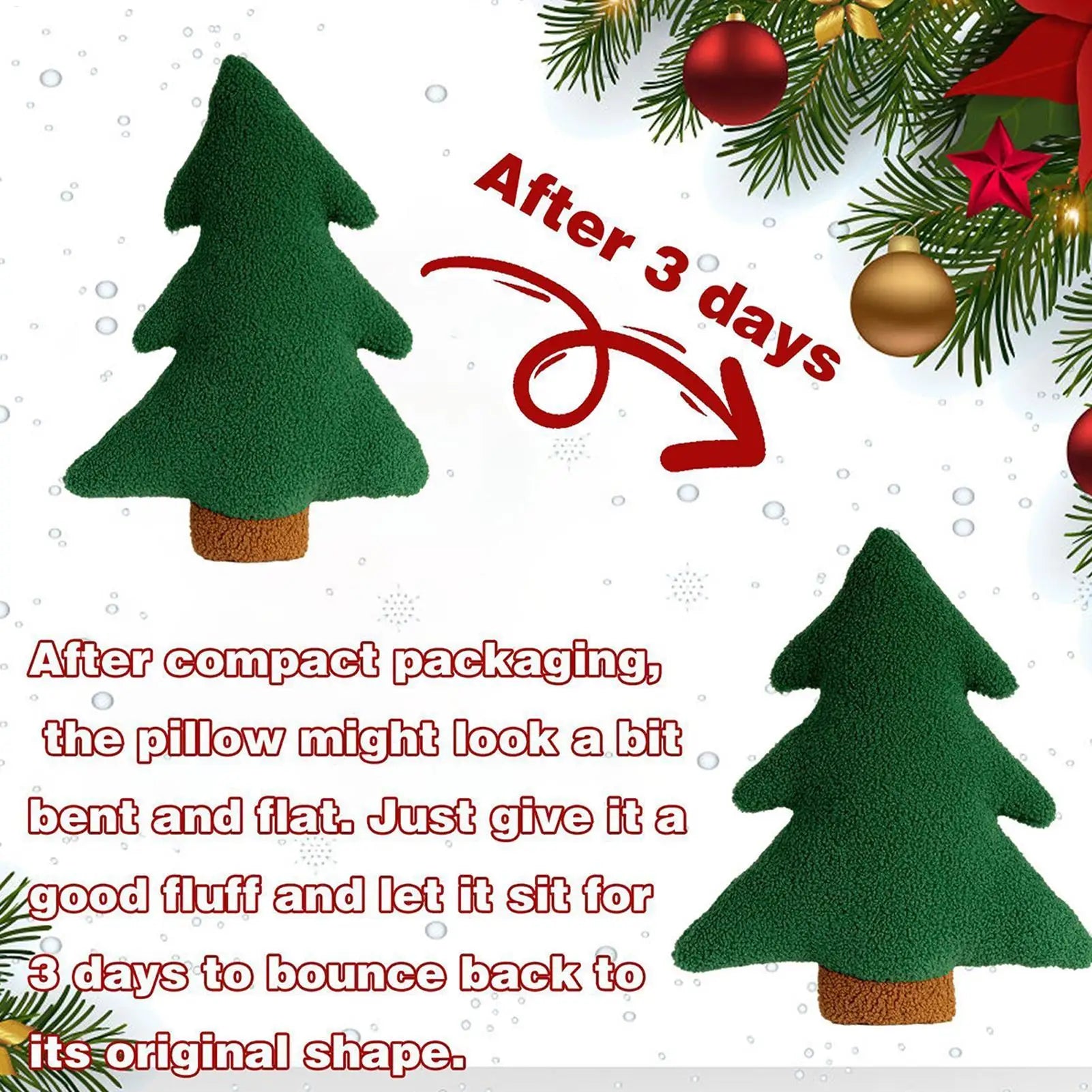 Christmas Tree Pillow Soft Plush Throw Cushion Sofa Bed Couch Bedroom