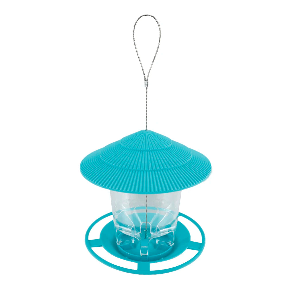 Bird Feeder Automatic Foot Feeding Tool Outdoor Bird Feeder Hanging Nut Feeding Multiple Hole Dispenser Holder Food Container Zpaxo Blue