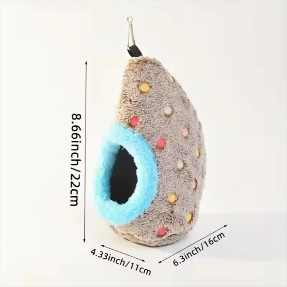 Hanging Plush Bird Nest for Parrots, Cockatiels & Lovebirds Bird Nest Zpaxo