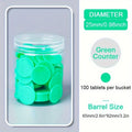 100 plastic counting chips - interactive learning educational mathematics teaching aids, multi-color plastic counters Zpaxo green