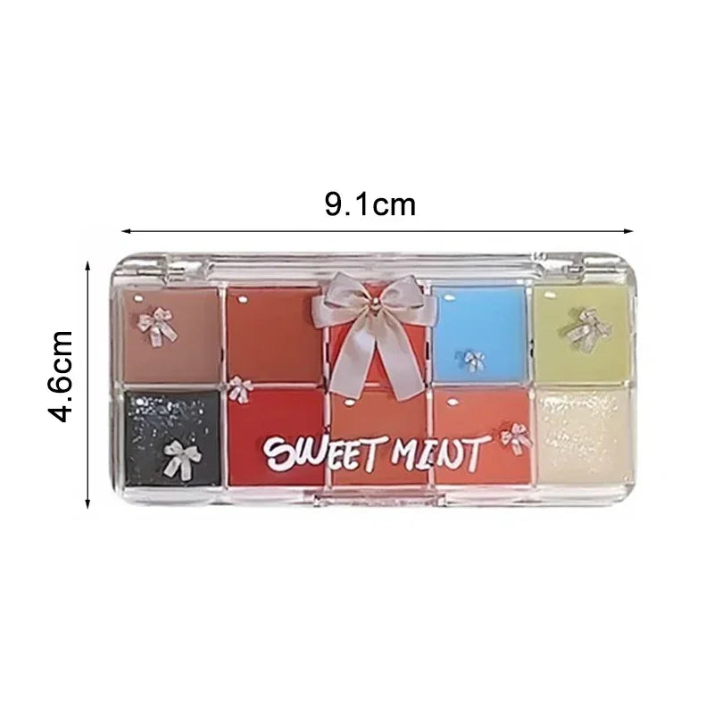 10-Color Jelly Lip Gloss Plate Moisturizing Pigmented Lip Glaze Palette Water Glossy Mirror Lip Balm Sexy Plump Makeup Palette Zpaxo