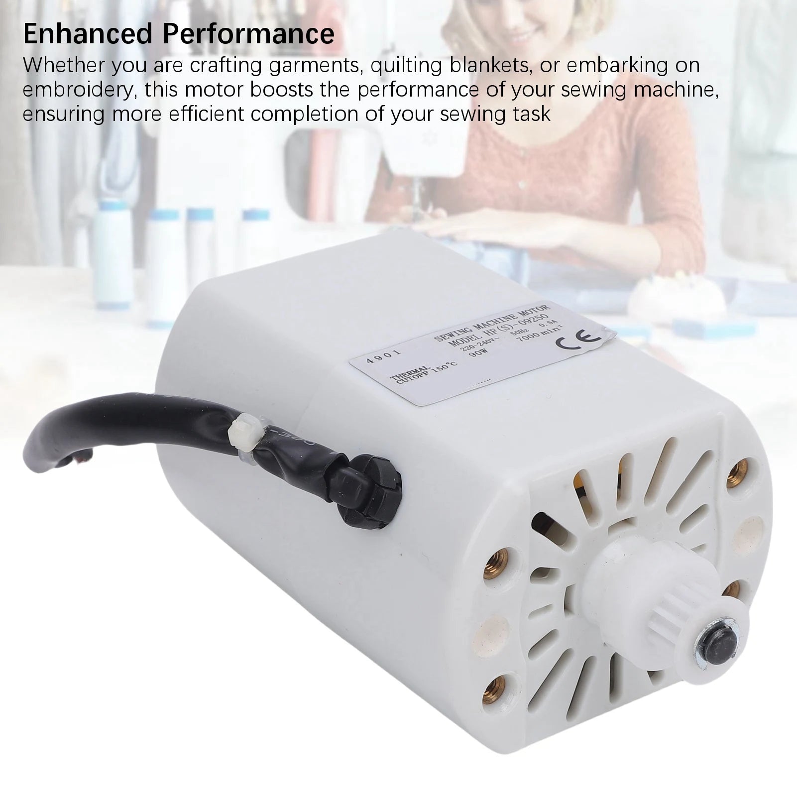Home Sewing Machine Motor 50Hz 90W 7000RPM Electric Motor Replacement for Straight Curve Stitching Hemming Zpaxo