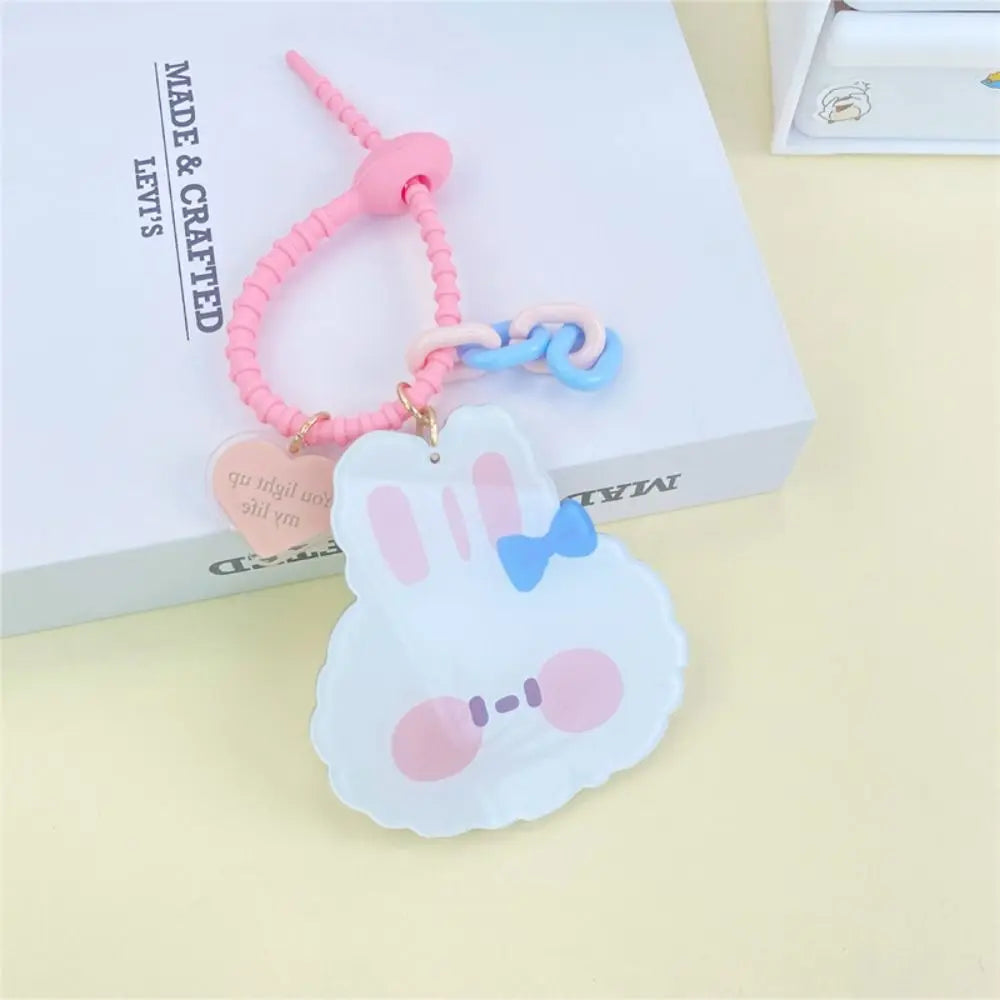 Tulip Flower Small Mirror Cartoon Keychain Little Bear Acrylic Zpaxo 07