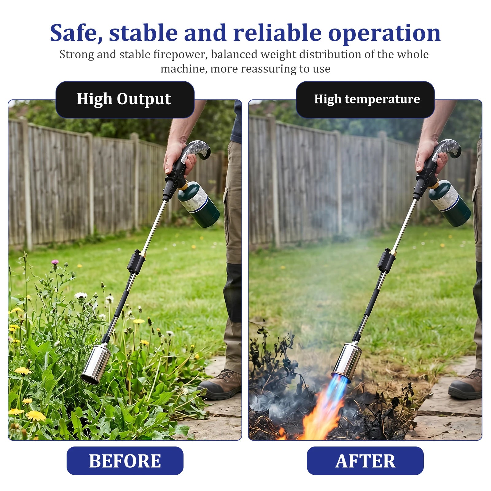 Propane Torch Weed Burner 30 Inch Long Handle Piezo Ignition Grass Killer Blowtorch Snow Melter Heat Tool for Standard Gas Tank Zpaxo