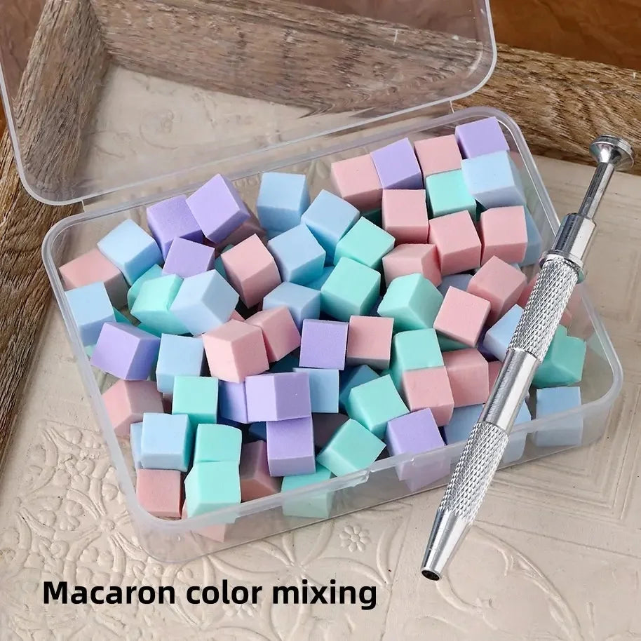 Nail Care Gradual Pat Cotton Clip Sponge Powder Puff Dizzy Dye Art Zpaxo Macaron color mixing