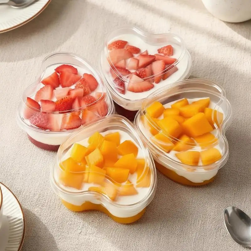 10 20 Disposable Transparent Plastic Mousse Cup Mini Heart Shaped Zpaxo