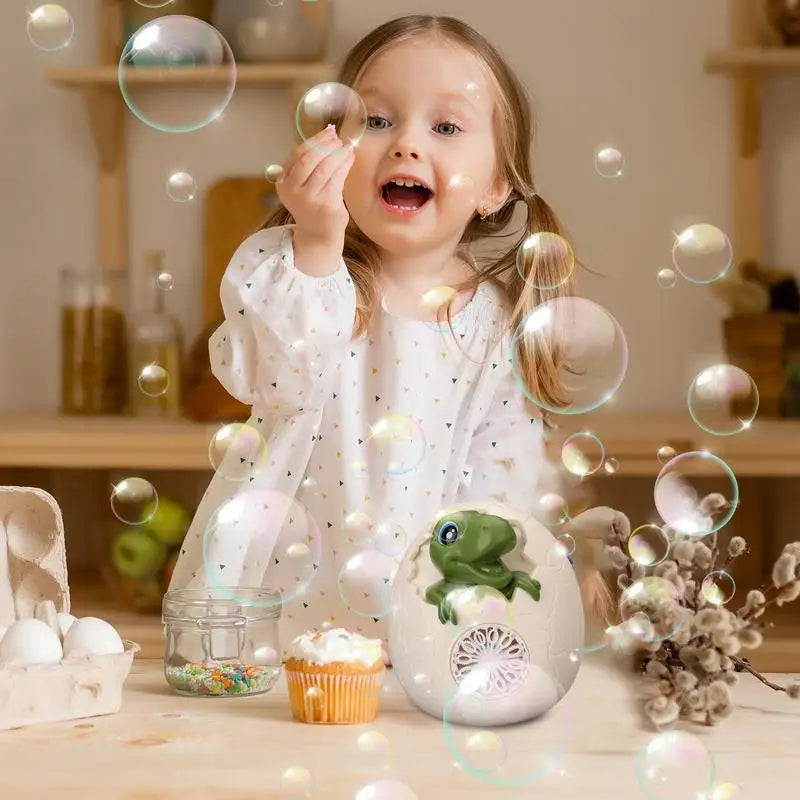 Bubble Blower Light And Sound Dinosaur Shape Bubble Wand Rechargeable Automatic 12-Hole Electric Machine Leak-Proof Design For Zpaxo
