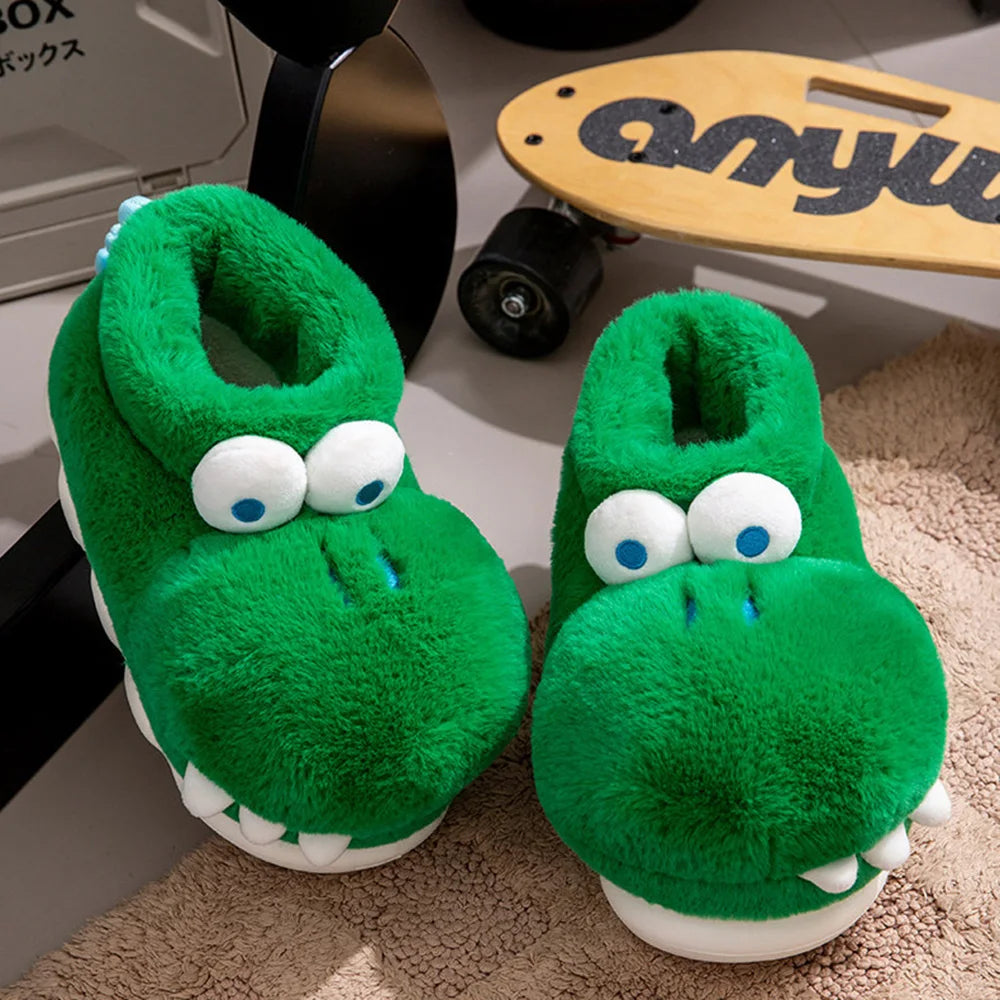SHAJI Soft Comfortable Minimalist Cute Dinosaur Men's Short Boots