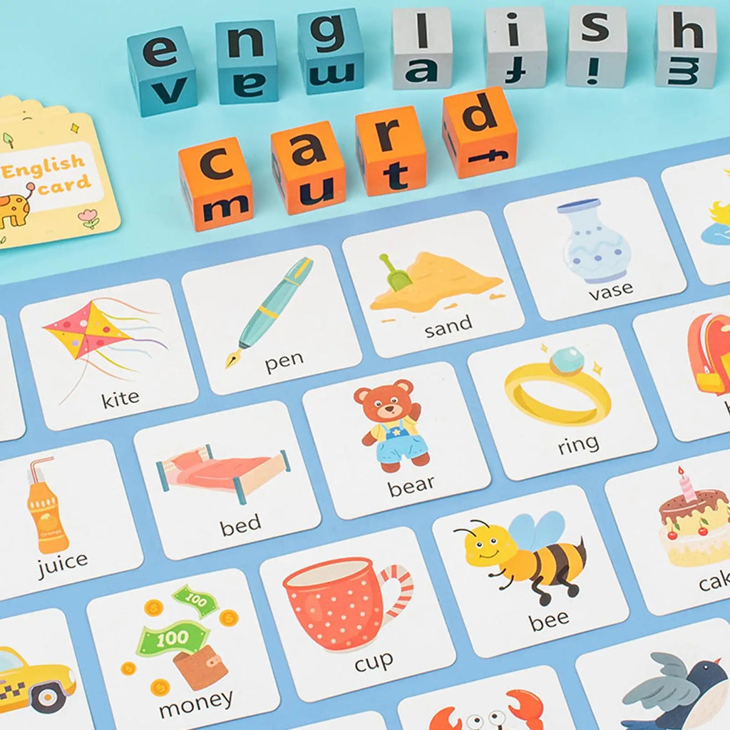 Wooden Alphabet Spelling Learning Toy Preschool Word Building Game