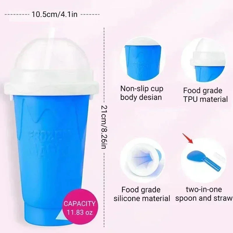 Kitchen Quick-Frozen Slushy Maker Cup Large Capacity Slushy Cup For Homemade Smoothies Juice Ice Cream Summer Squeeze Beker Tool Zpaxo