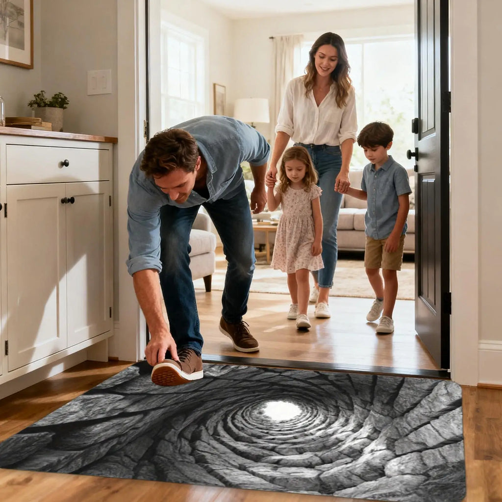 3D Optical Illusion Rug Non Slip Floor Mat Living Room Decor Modern