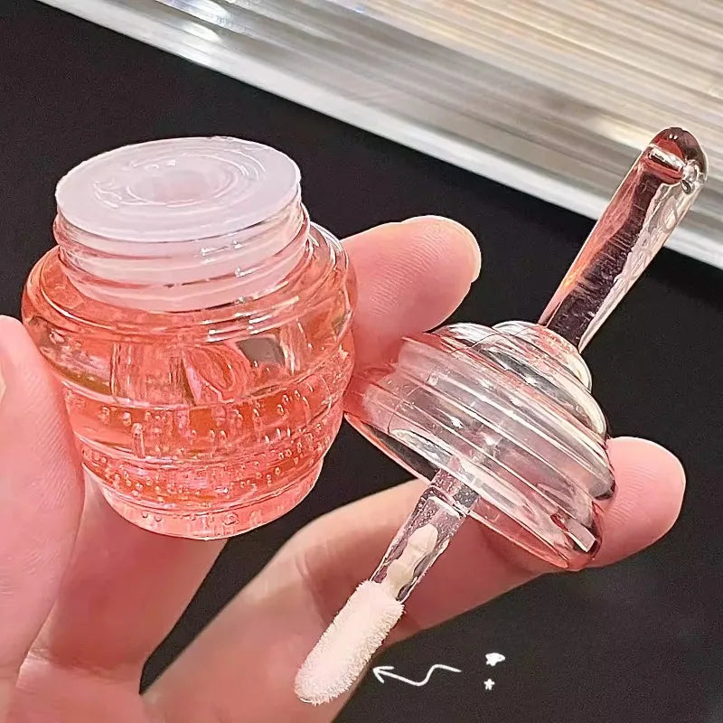 Small Honeypot Lip Oil Long Lasting Moisturizing Fading Pattern Water