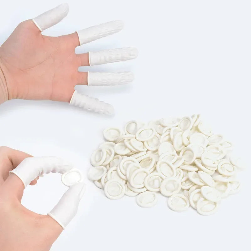 100/200PCS Disposable Finger Cover Rubber Gloves Non-slip Anti-static Latex Finger Cot Fingertip Protector Finger Thumb Sleeve Zpaxo