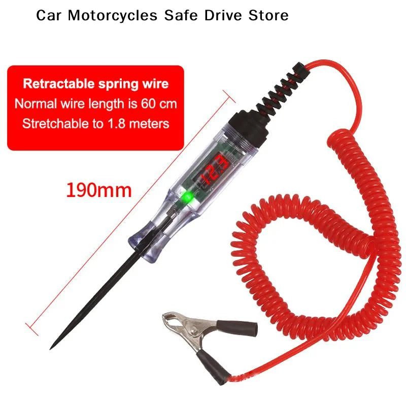 CM3V-120V Car Truck Voltage Circuit Tester Digital Display Long Probe