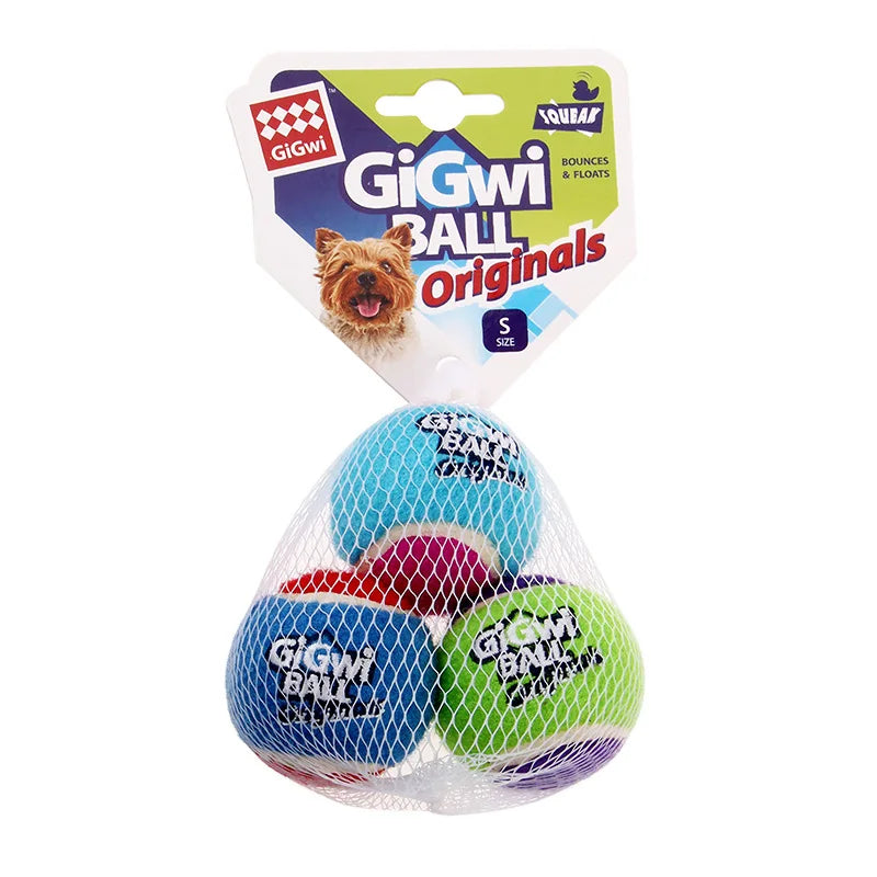 Pet Dog Squeaky Tennis Ball Interactive Toys Bounce Sound Rubber Zpaxo S-5cm (3pcs)