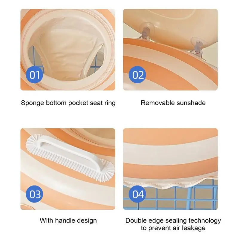 Baby Float Inflatable Toddler Swim Aid Lollipop UV Protection Shelter Zpaxo