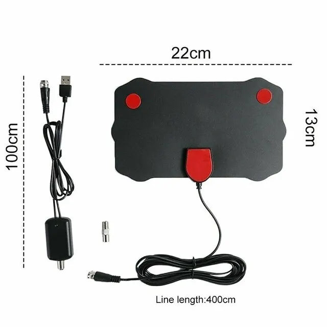 2025 New 5000 Mile Range TV Signal Digital Antenna Cable HD 1080P 4K Antenna Digital Indoor HDTV With Amplifier Signal Booster Zpaxo Black