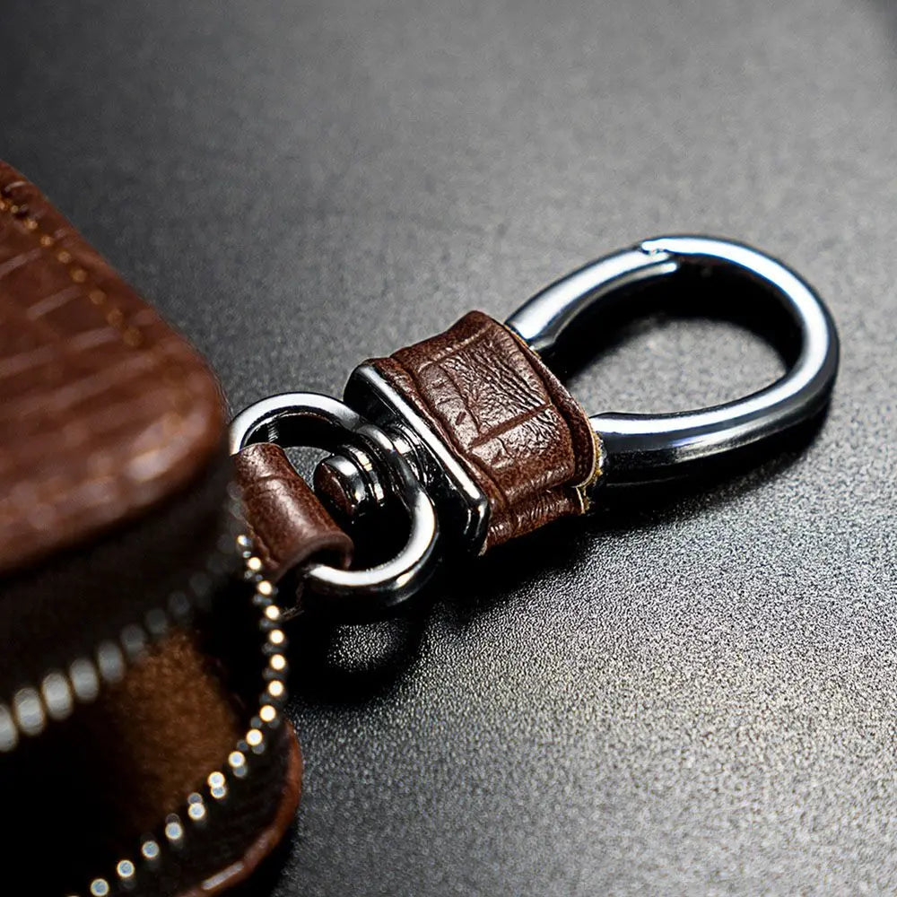 Portable Square Men Keychain PU Leather Keyring Car Key Case Wallets Zpaxo
