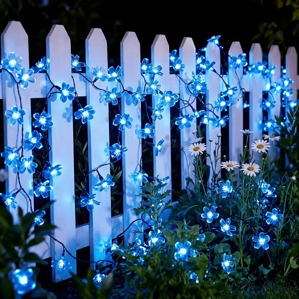 12m 7m 5m Solar-powered Cherry Blossom Outdoor Decorative String
