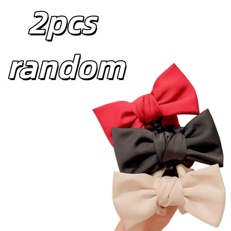 1/2pcs Women's Fashion Bow Hairpin – Elegant Grab Clip, Hair Accessory for Stylish Updos & Half-Up Zpaxo 2pcs random