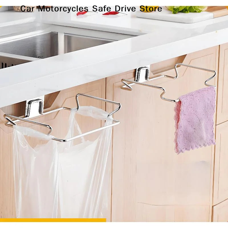 CMKitchen Trash Rack Cabinet Door Garbage Bags Holder Stainless Steel