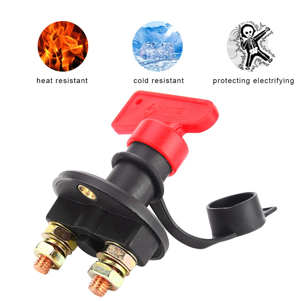 1 Removable Keys Car Battery Disconnect Switch Accessories Truck Boat