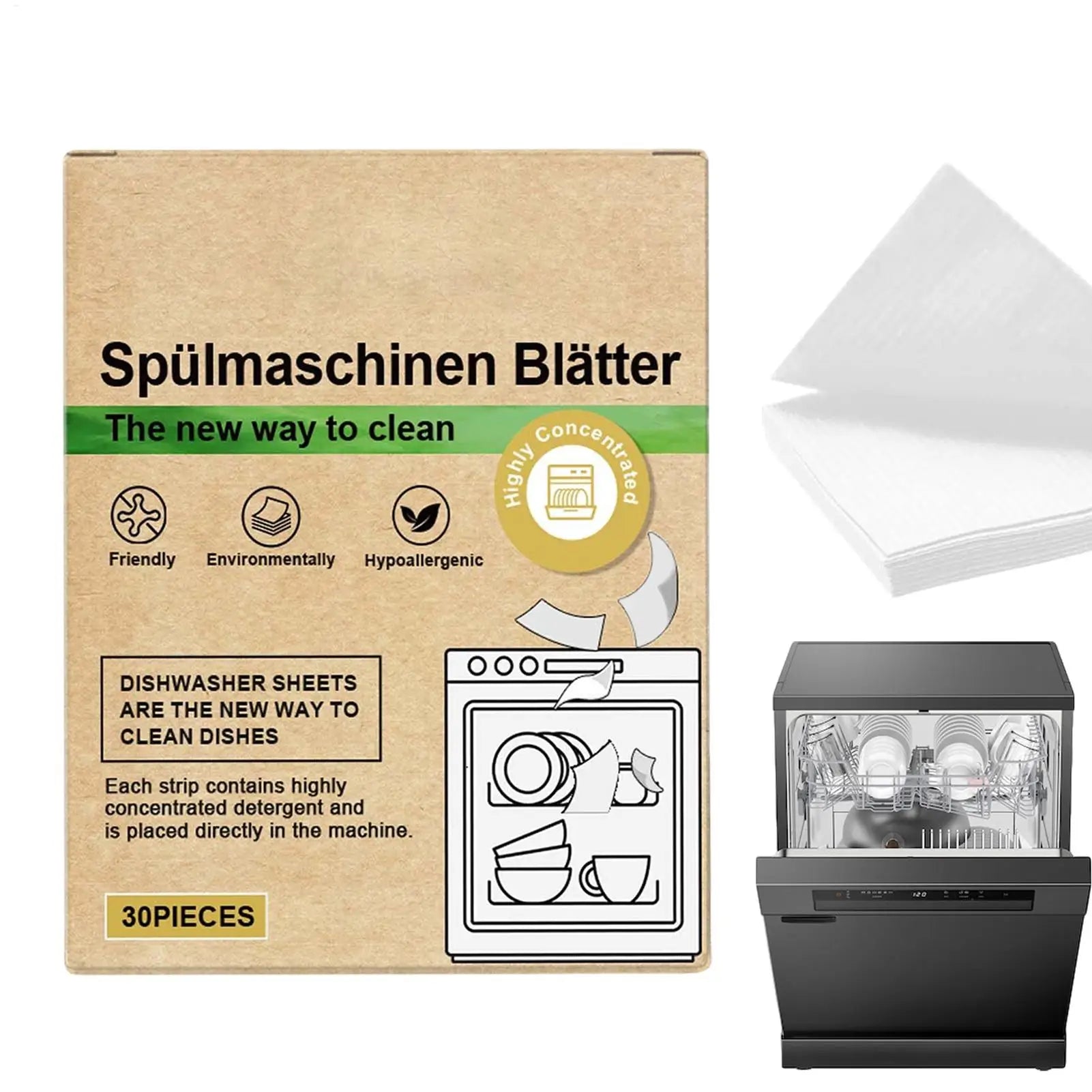 Eco-friendly Dishwasher Detergent Sheets Natural Cleaning Strips