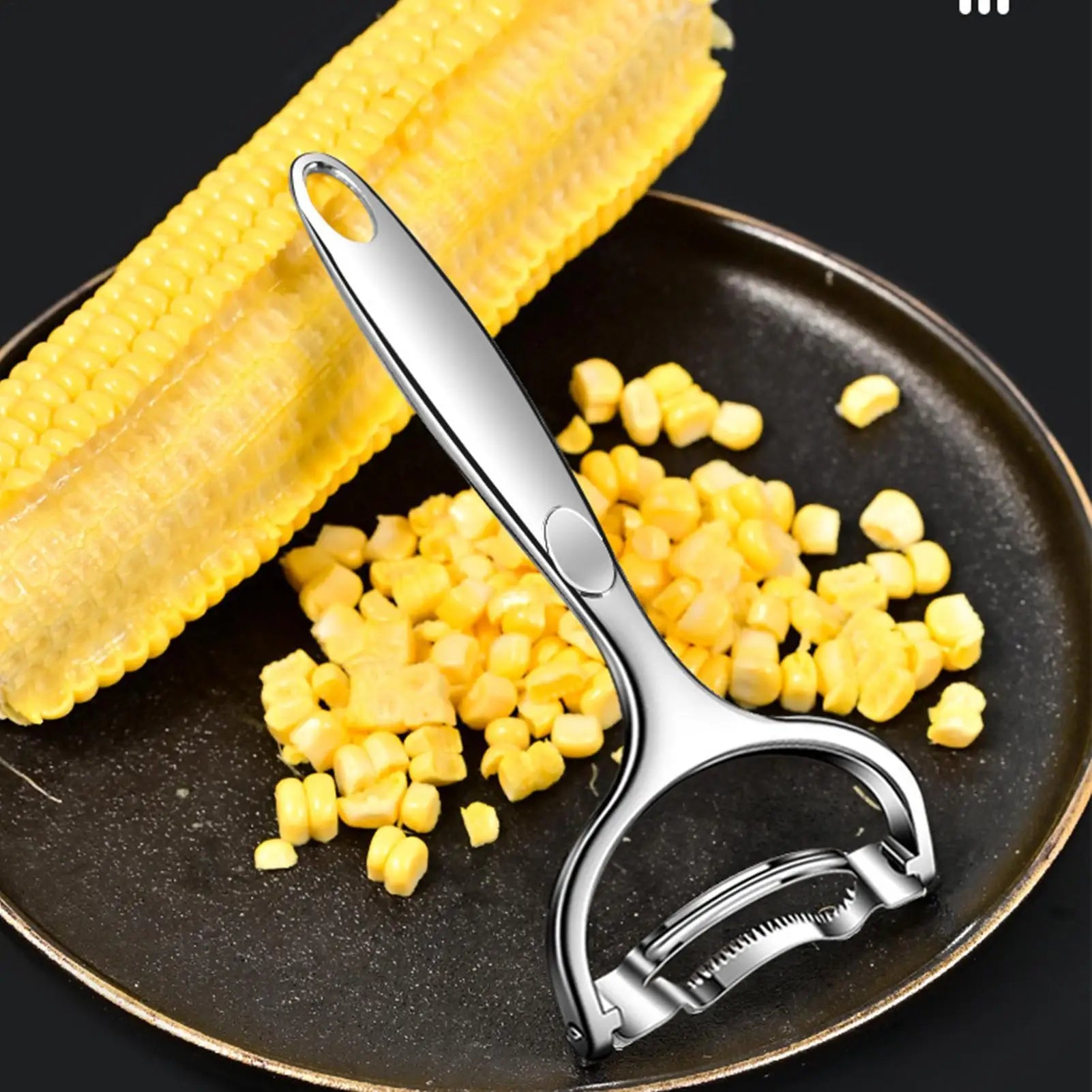 Corn Peeler Stainless Steel Kernel Remover Ergonomic Cob Cutter Heavy