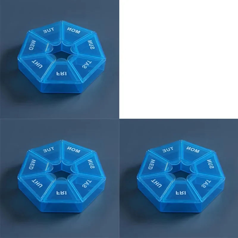 7-Day Portable Pill Organizer – Weekly Medicine Case | 3-Pack