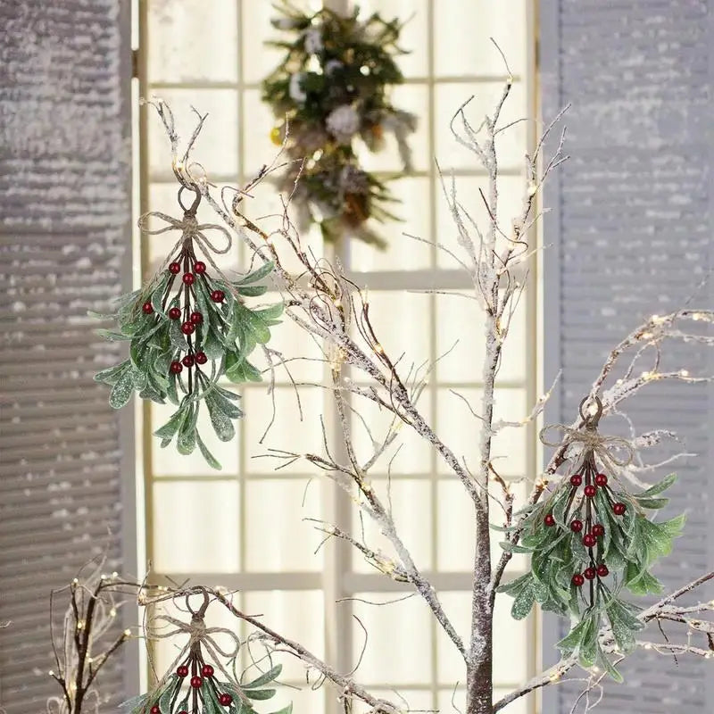 Simulated Mistletoe Branch Christmas Greenery Floral Stems Branches