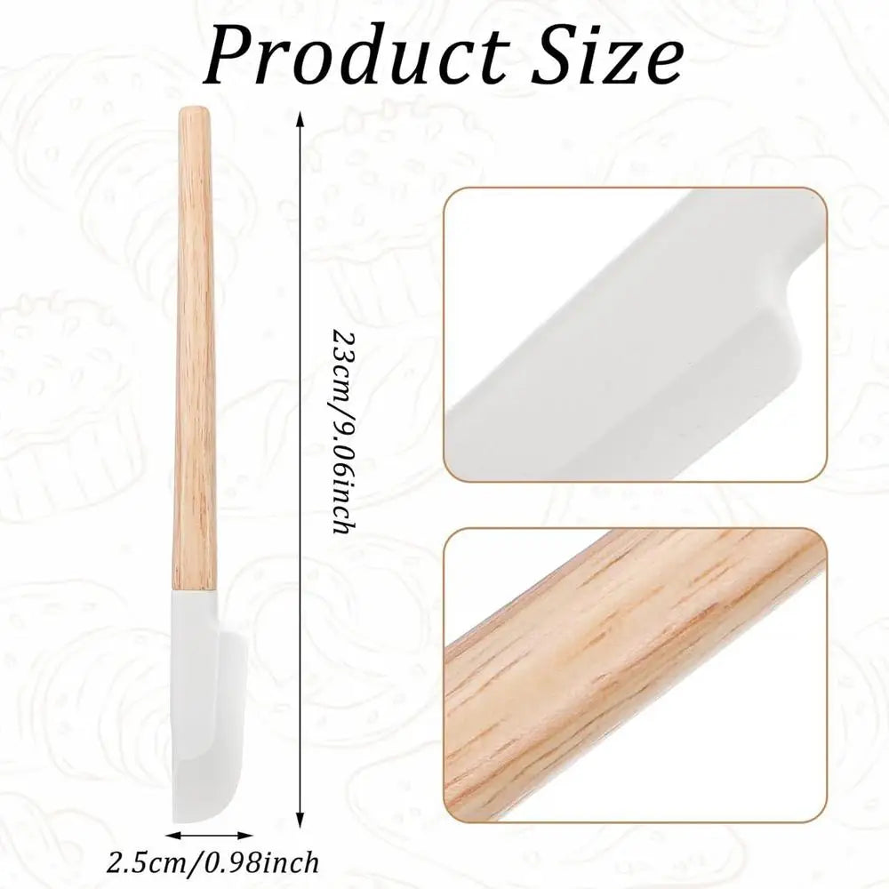 Wooden Handle Spatula Silicone Kitchen Utensils Heat Resistant Baking Zpaxo A
