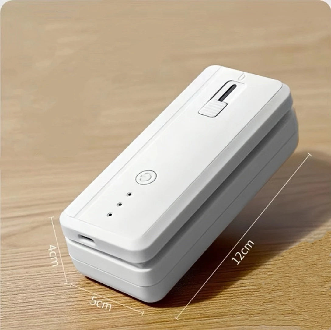 2 In 1 Mini Portable Sealing Machine Food Packaging Machine Kitchen Sealing Machine USB Charging Model Zpaxo white
