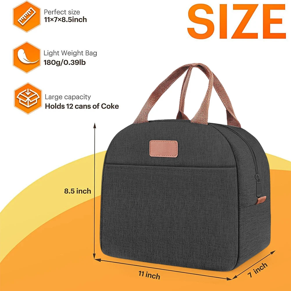 Insulated Lunch Box Reusable Small Food Container Bag Waterproof