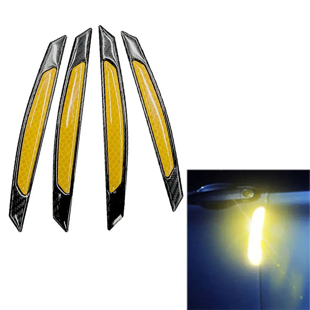 Stickers Carbon Fiber Safety Bumper Anti-collision Mark Automotive Safety Warning Stickers Reflective Strip Side Stickers Zpaxo