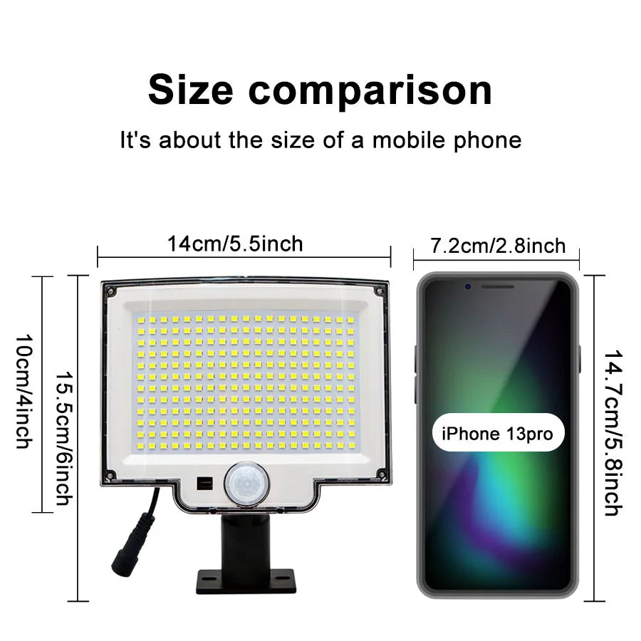 LED Solar Lights 228/328 Outdoor PIR Motion Sensor Wall Lamp IP65 Waterproof Street Light with Remote for Garden Lighting Zpaxo